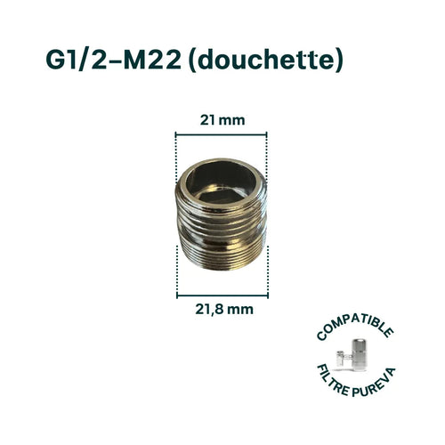Adaptateur G1/2-M22 pour robinet (inclus)
